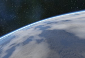 Atmospheric scattering shader and starfield skybox from orbit